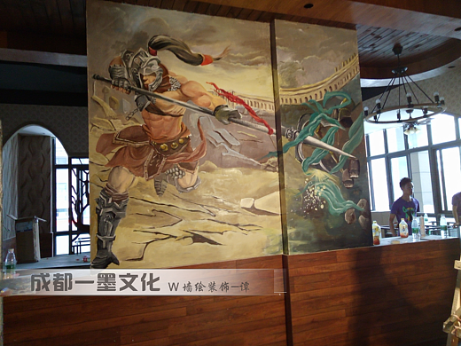 成都墙绘 游戏插画 游戏场景 游戏人物 壁画 网吧墙绘