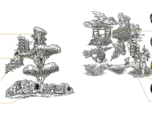 沱茶插画设计