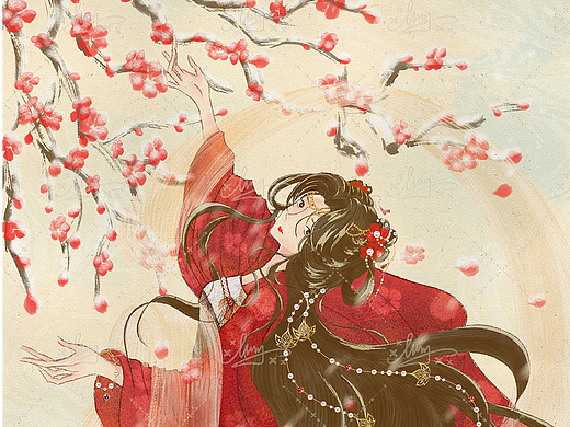 梅神映雪（個(gè)人主頁(yè)-ZNzMyMTUyODA=） - 商業(yè)插畫 - 站酷設(shè)計(jì)師丸玖的風(fēng)箏原創(chuàng)素材 - 站酷ZCOOL