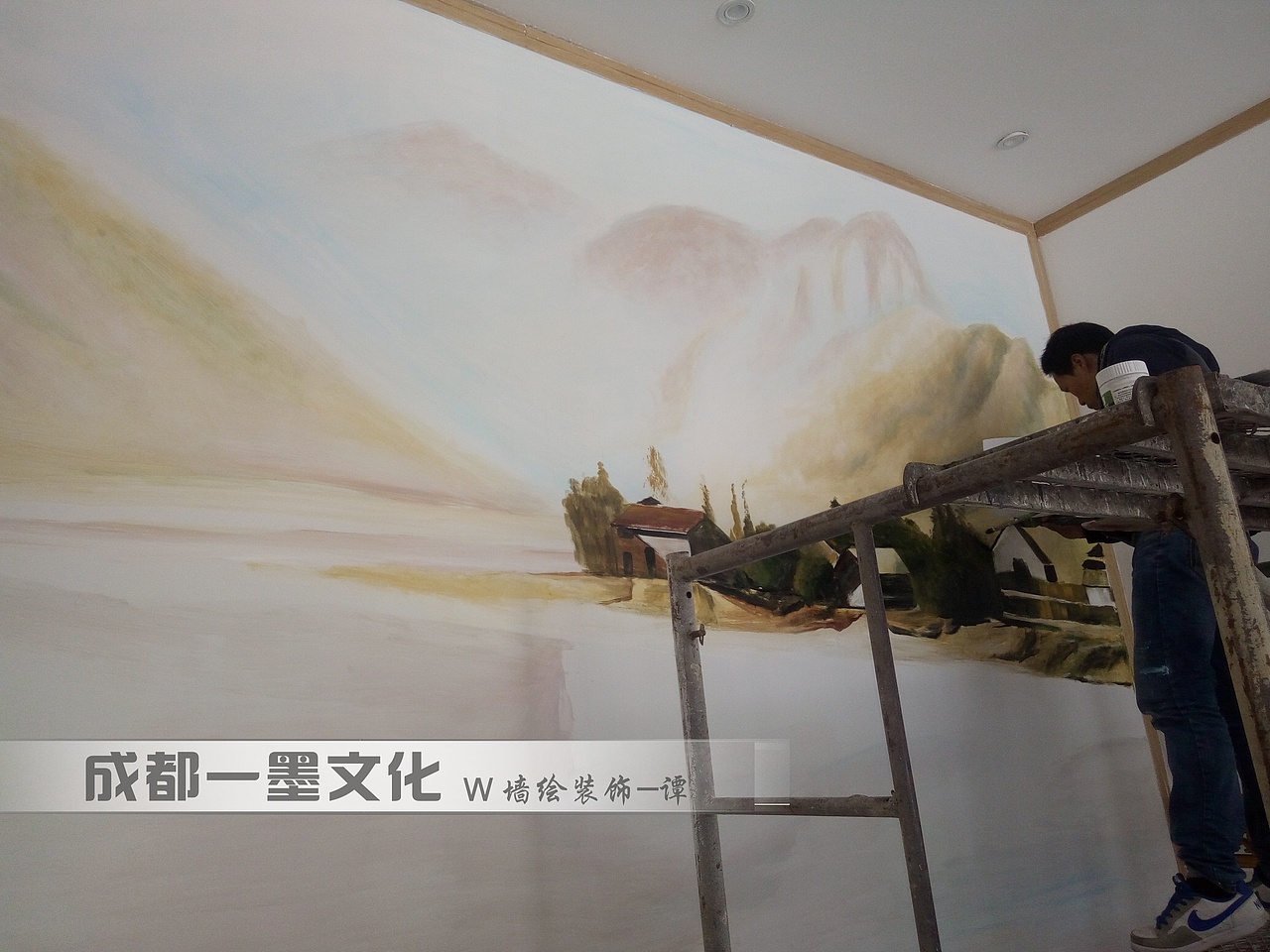 四川墙绘，新中式墙绘，墙绘国画，国画山水（图ZNDAzMTczMzg0） - 绘画 - 站酷设计师成都墙绘壁画原创素材 - 站酷ZCOOL