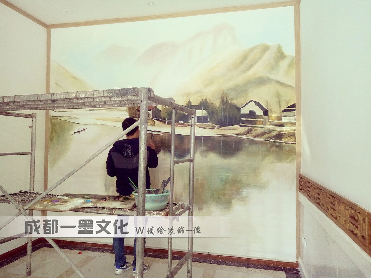 四川墙绘，新中式墙绘，墙绘国画，国画山水（图ZNDAzMTczMzky） - 绘画 - 站酷设计师成都墙绘壁画原创素材 - 站酷ZCOOL