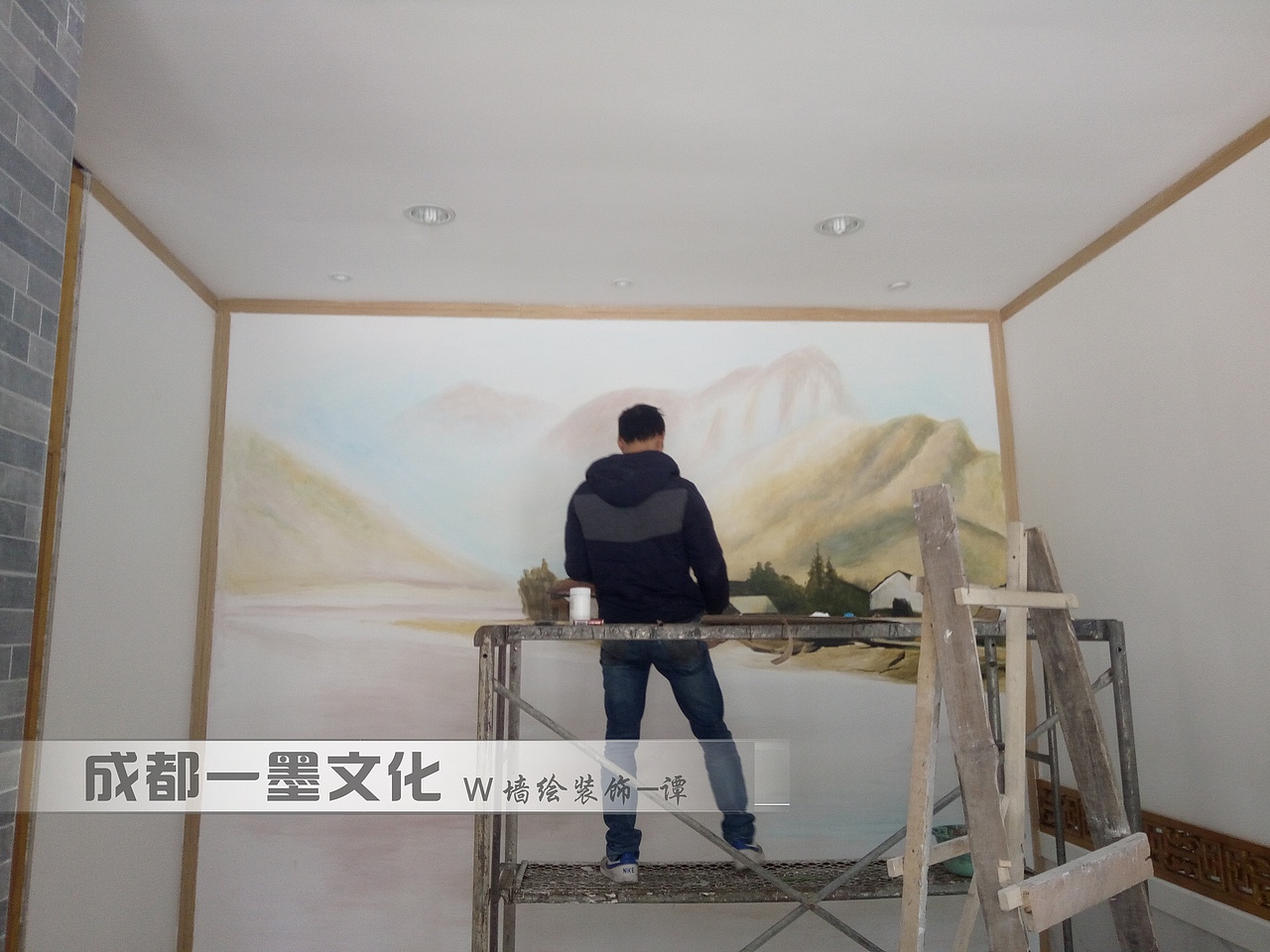 国画山水 墙绘国画 中式墙绘 四川墙绘 成都墙绘（图ZNDAzMTg3NzQw） - 绘画 - 站酷设计师新农村壁画原创素材 - 站酷ZCOOL