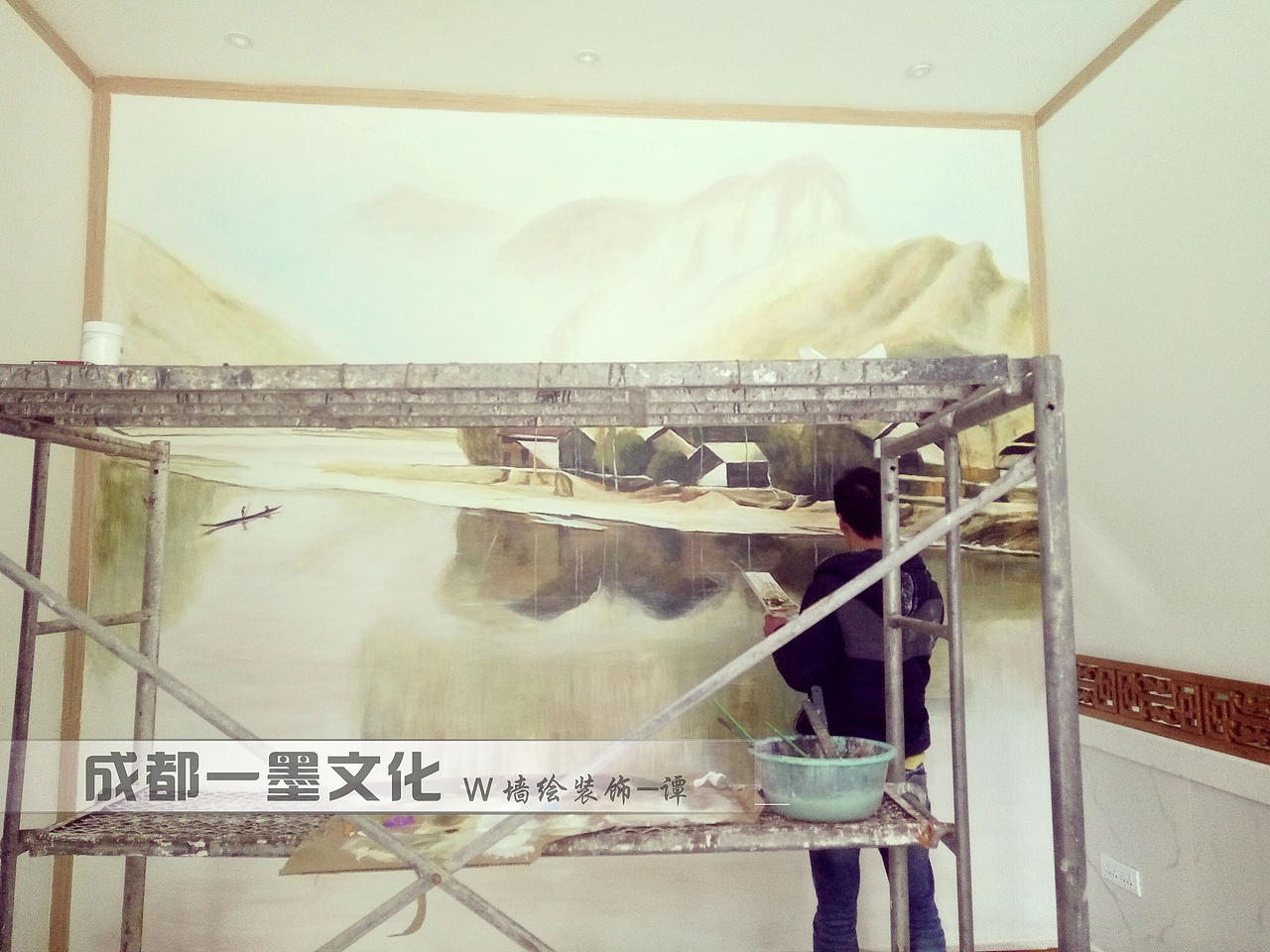 国画山水 墙绘国画 中式墙绘 四川墙绘 成都墙绘（图ZNDAzMTg3NzUy） - 绘画 - 站酷设计师新农村壁画原创素材 - 站酷ZCOOL