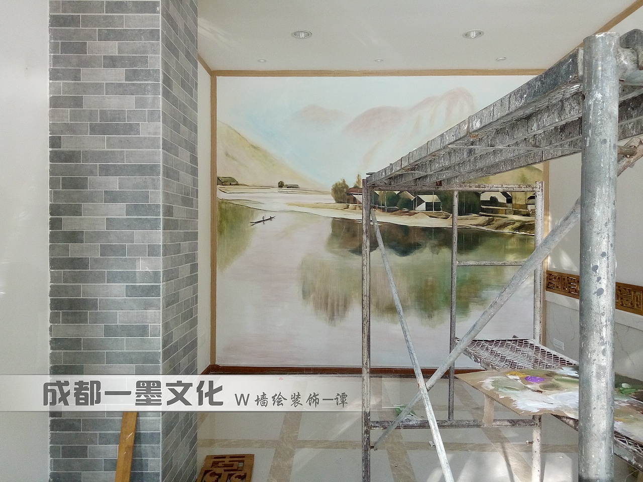 国画山水 墙绘国画 中式墙绘 四川墙绘 成都墙绘（图ZNDAzMTg3Nzc2） - 绘画 - 站酷设计师新农村壁画原创素材 - 站酷ZCOOL