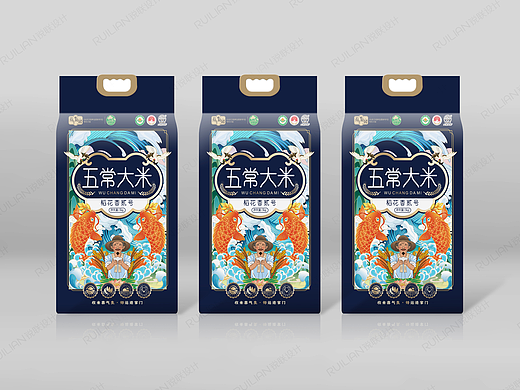 五常大米全新插画包装把田园诗意装进生活 