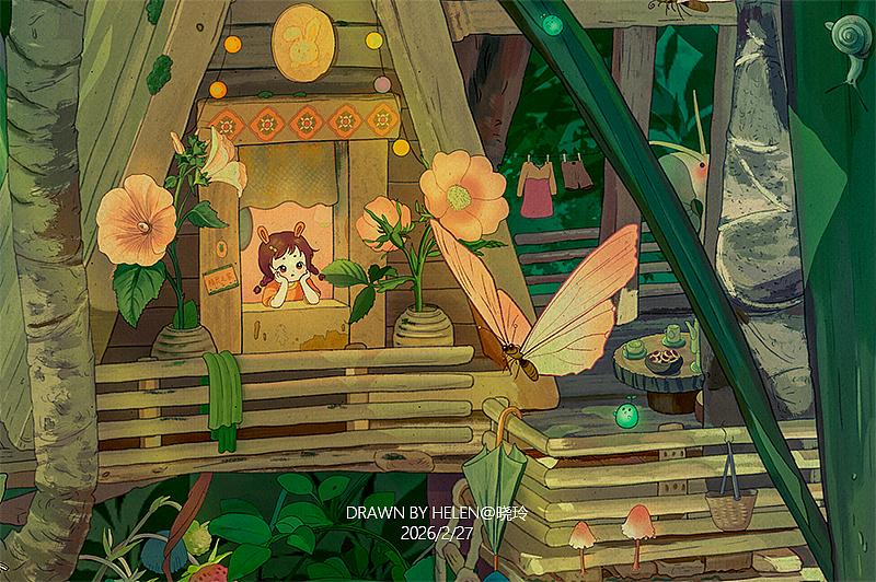 兔精灵系列插画（图ZNDAzMjAzMjM2） - 创作习作 - 站酷设计师晓玲插画原创素材 - 站酷ZCOOL