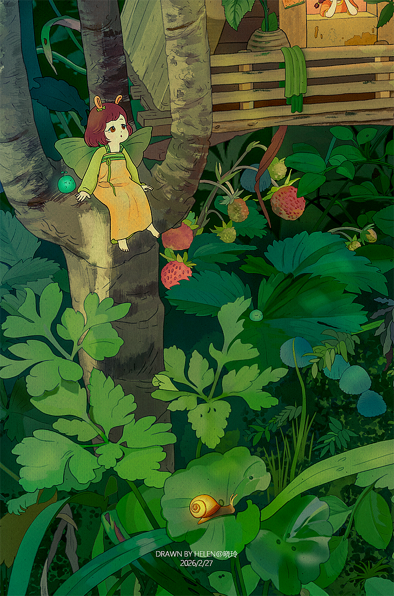 兔精灵系列插画（图ZNDAzMjAzMjQw） - 创作习作 - 站酷设计师晓玲插画原创素材 - 站酷ZCOOL