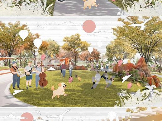 拼贴风效果图/插画风效果图制作/作品集/环艺