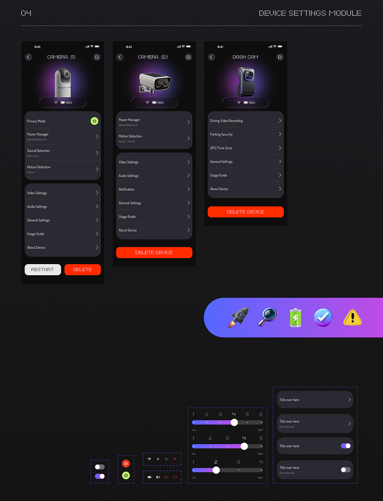 Security Camera UI kit（图ZNDAzMjIwNjg4） - APP界面 - 站酷设计师kopenLi原创素材 - 站酷ZCOOL