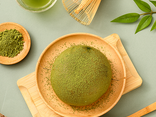 抹茶麻薯冰面包