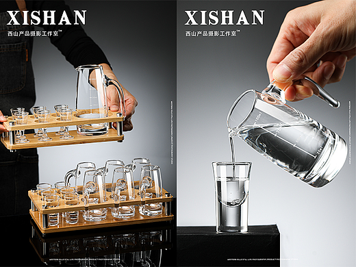 白酒分酒器酒杯丨电商玻璃杯类图片拍摄