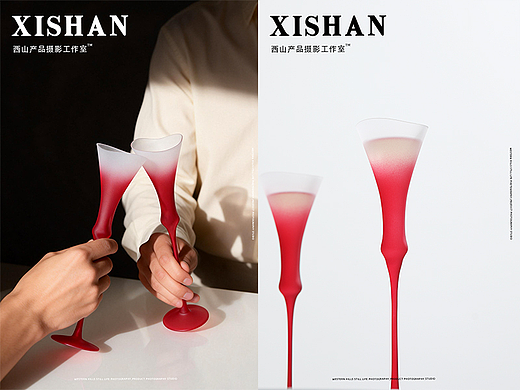 渐变色香槟杯丨创意电商高脚杯图片拍摄