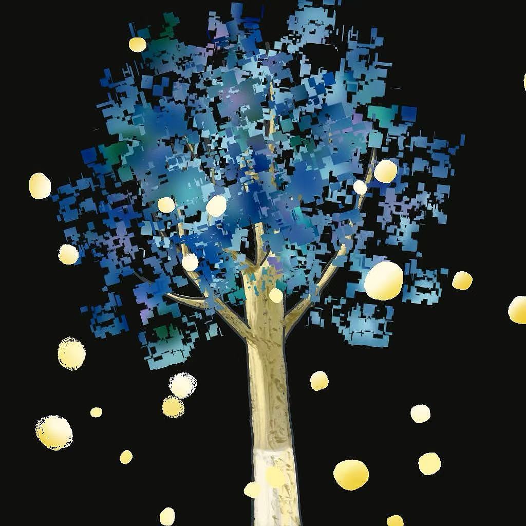 发光树（图ZNDAzMjcxMTU2） - 新锐潮流插画 - 站酷设计师思思而菲原创素材 - 站酷ZCOOL