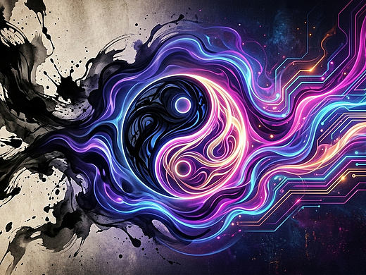 新中式赛博水墨网页交互设计