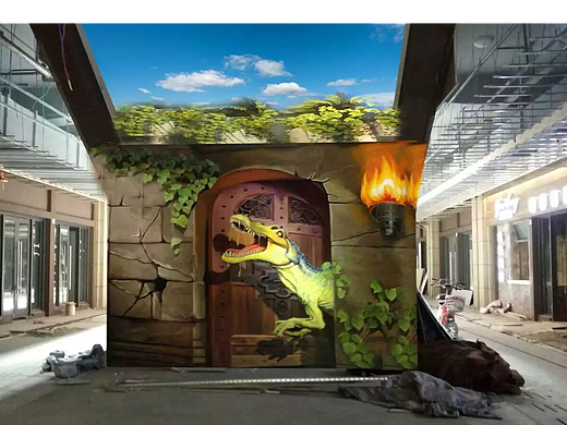 3D画，3D墙绘，3D立体画，3D墙画，写实3D画，成都墙绘