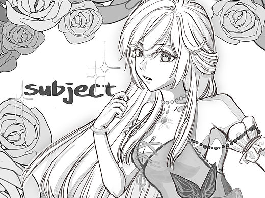 黑白半身插例圖