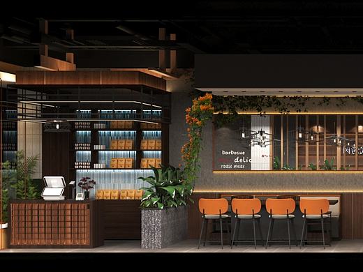 厦门新晋韩式烤肉餐厅装修设计