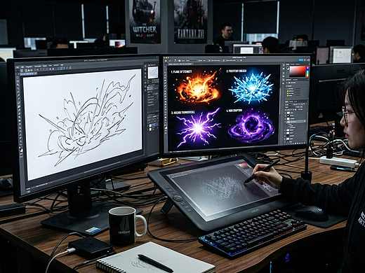 还在爆肝手绘技能特效？“流体锚定流”：快速单张草稿秒变满级VFX分镜