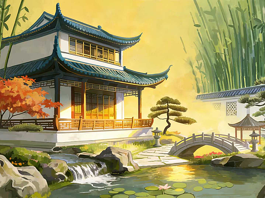 古风手绘插画设计