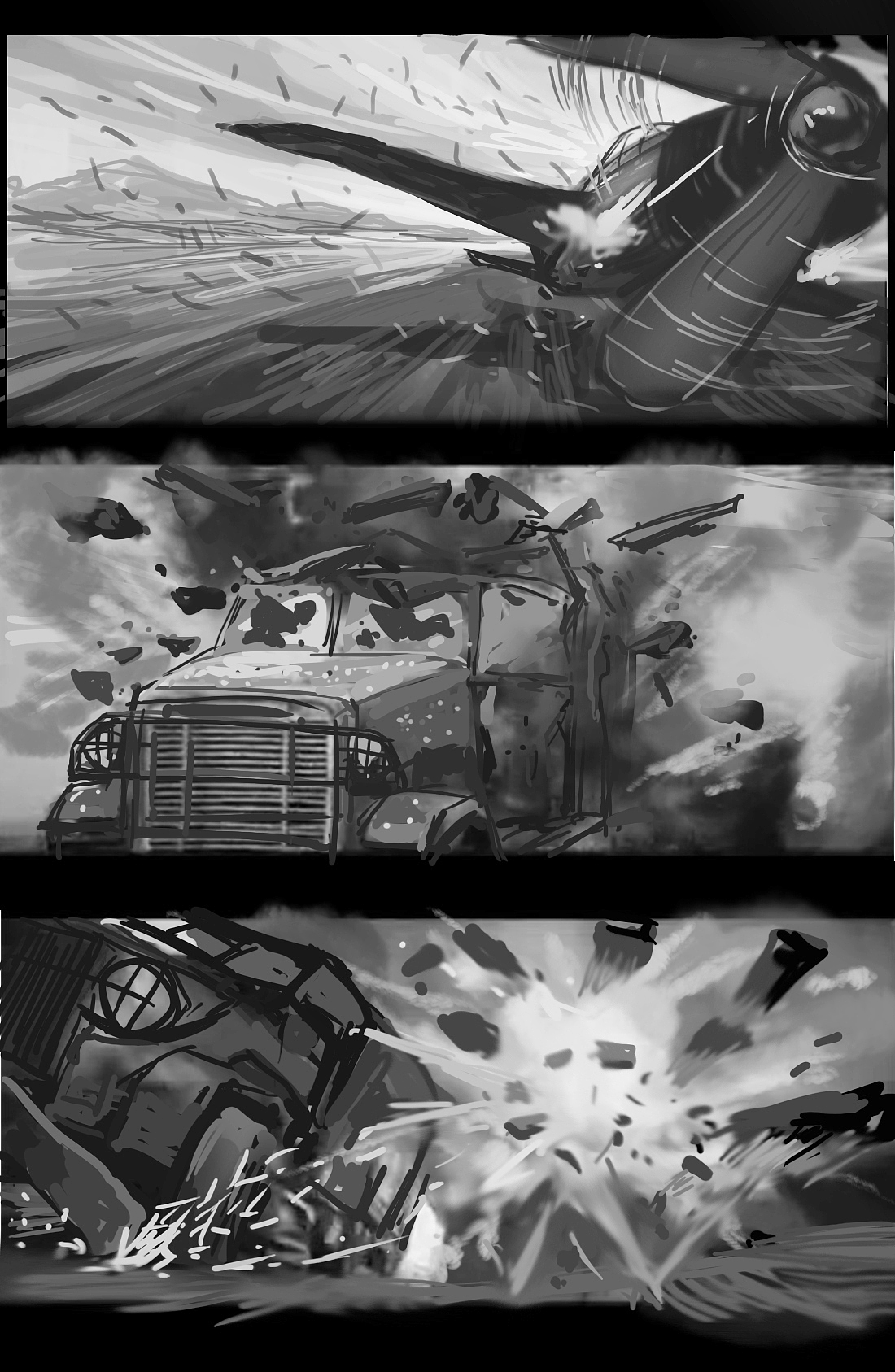 个人手绘影视分镜头作品 涵盖影视剧 游戏动画 广告（图ZNDAzMzMxMzgw） - 设定/分镜 - 站酷设计师影视美术师曲文强原创素材 - 站酷ZCOOL