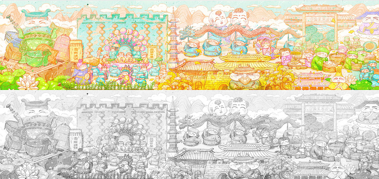 寿州风华图（图ZNDAzMzMxOTc2） - 商业插画 - 站酷设计师荼锦水云身原创素材 - 站酷ZCOOL