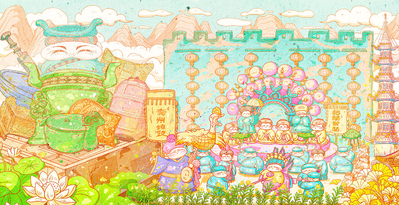 寿州风华图（图ZNDAzMzMyMDMy） - 商业插画 - 站酷设计师荼锦水云身原创素材 - 站酷ZCOOL