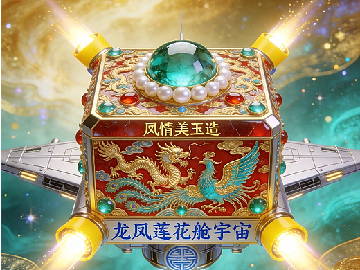 龙凤莲花舱宇宙迷你款珍珠宝飞行器