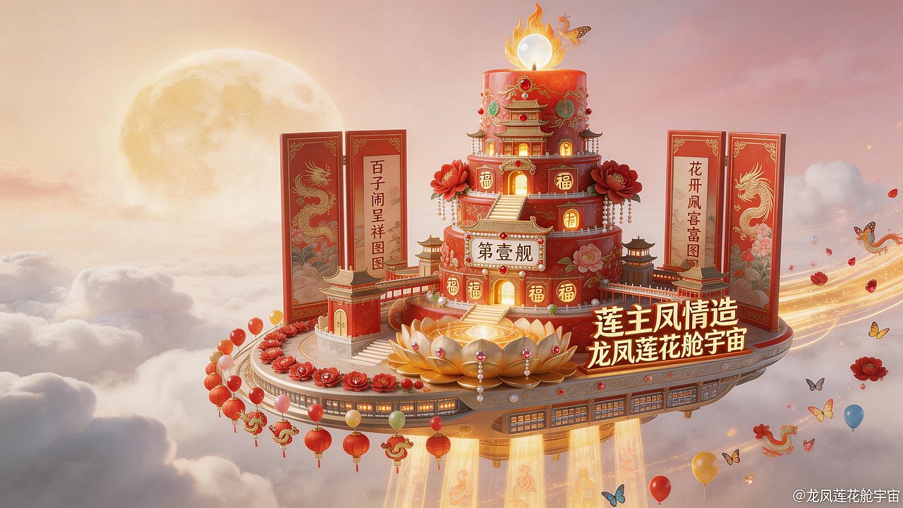 龙凤莲花舱宇宙国风科幻星舰喜烛第壹舰系列（图ZNDAzMzQzMzMy） - 概念设定 - 站酷设计师凤情瑥玉原创素材 - 站酷ZCOOL