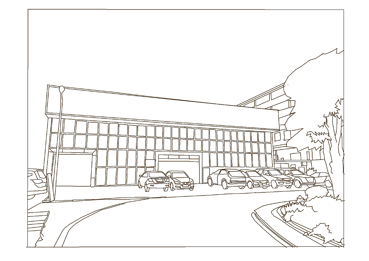 美术基础课程——校园风景速写练习（用软件绘制）（图ZNDAzMzQzNjU2） - 创作习作 - 站酷设计师阿丹地原创素材 - 站酷ZCOOL