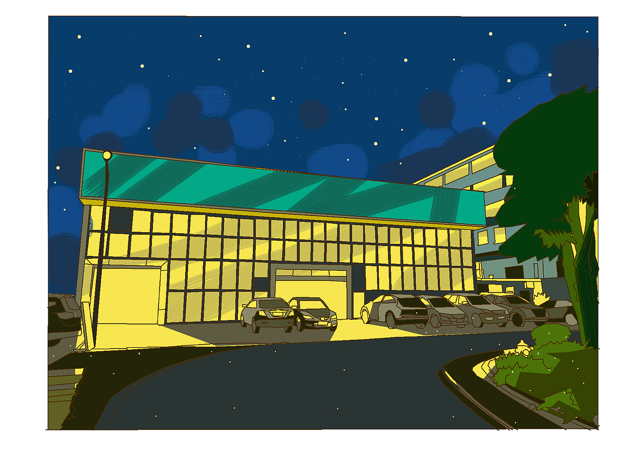 美术基础课程——校园风景速写练习（用软件绘制）（图ZNDAzMzQzNjUy） - 创作习作 - 站酷设计师阿丹地原创素材 - 站酷ZCOOL