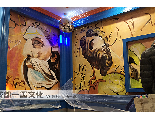  KTV墙绘 成都墙绘 抽象画 涂鸦 酒吧墙绘 酒店墙绘