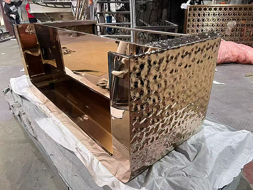 现代餐厅迎宾台不锈钢水波纹吧台水波纹不锈钢接待台