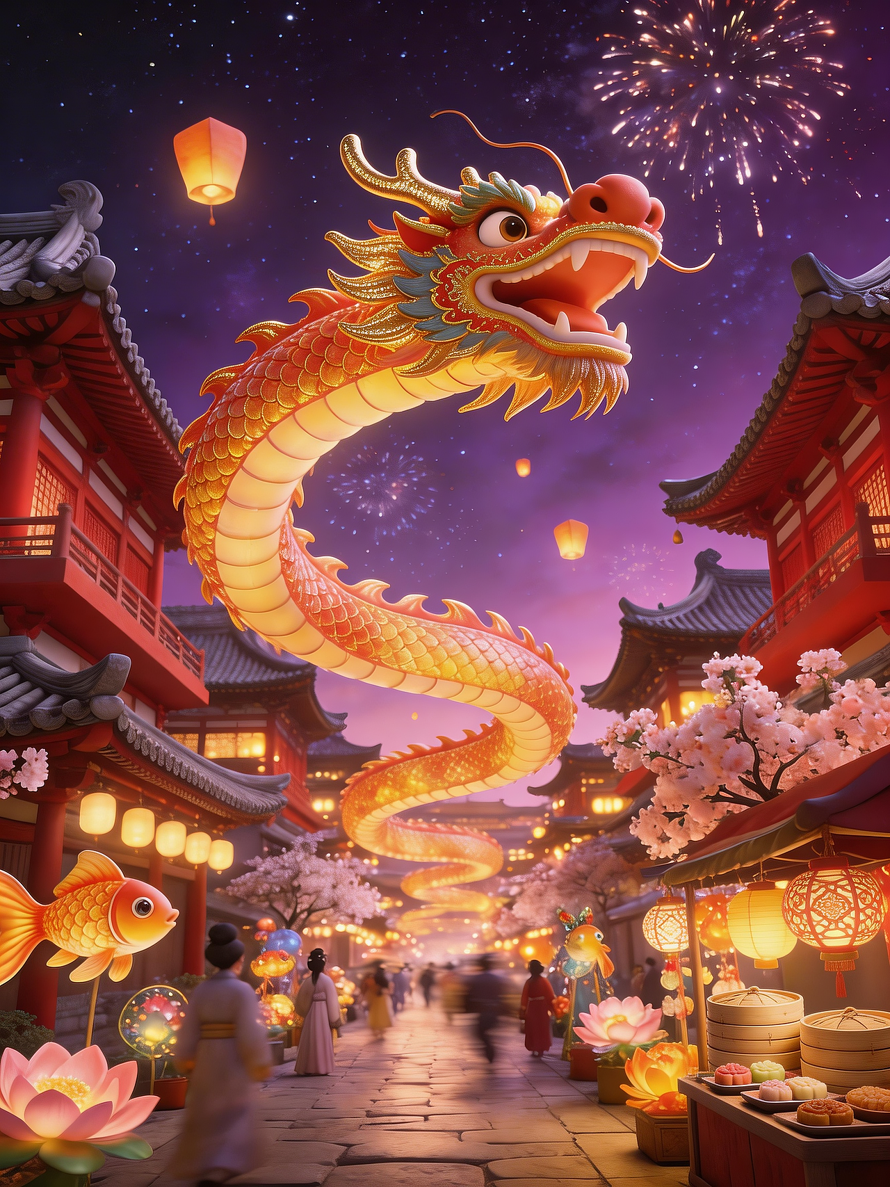 元宵序曲（图ZNDAzMzgwNzUy） - AI作品 - 站酷设计师万鱼鱼原创素材 - 站酷ZCOOL