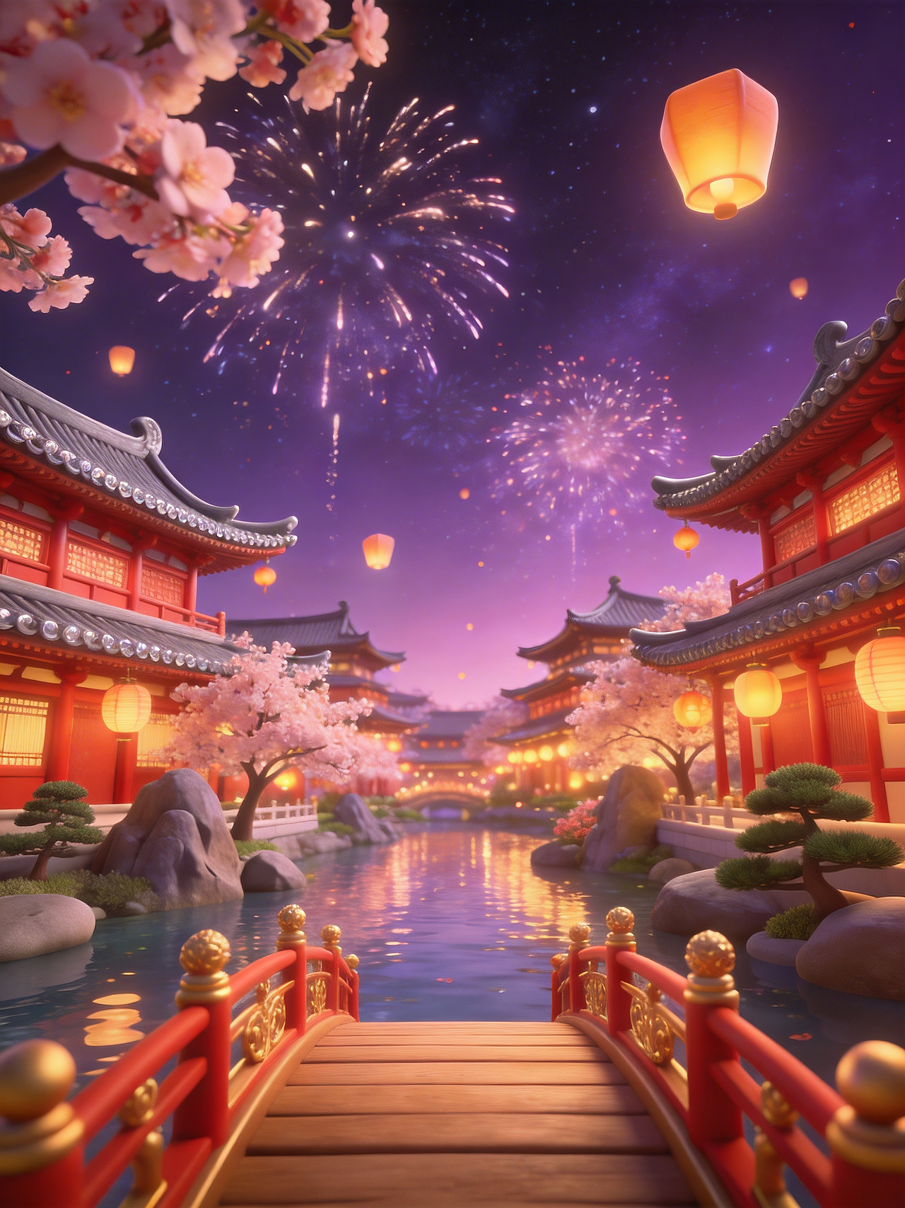元宵序曲（图ZNDAzMzgwNzU2） - AI作品 - 站酷设计师万鱼鱼原创素材 - 站酷ZCOOL