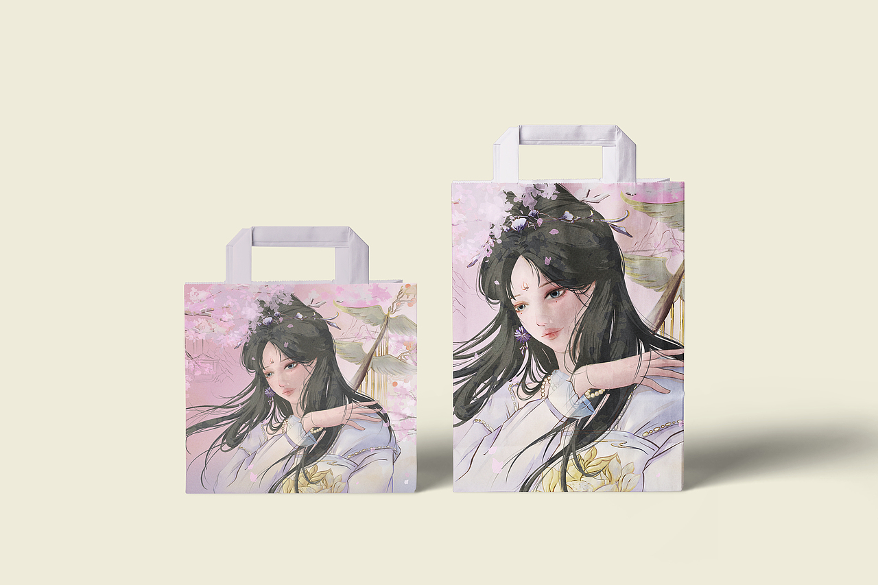 今日美女子|桃花深处有美人（图ZNDAzMzgyNTc2） - 艺术插画 - 站酷设计师Lyra_赤原创素材 - 站酷ZCOOL