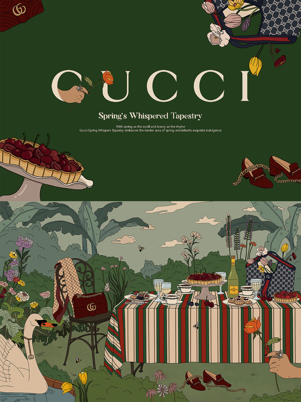 GUCCI插画创作（图ZNDAzMzkwOTIw） - 商业插画 - 站酷设计师HollyHe原创素材 - 站酷ZCOOL