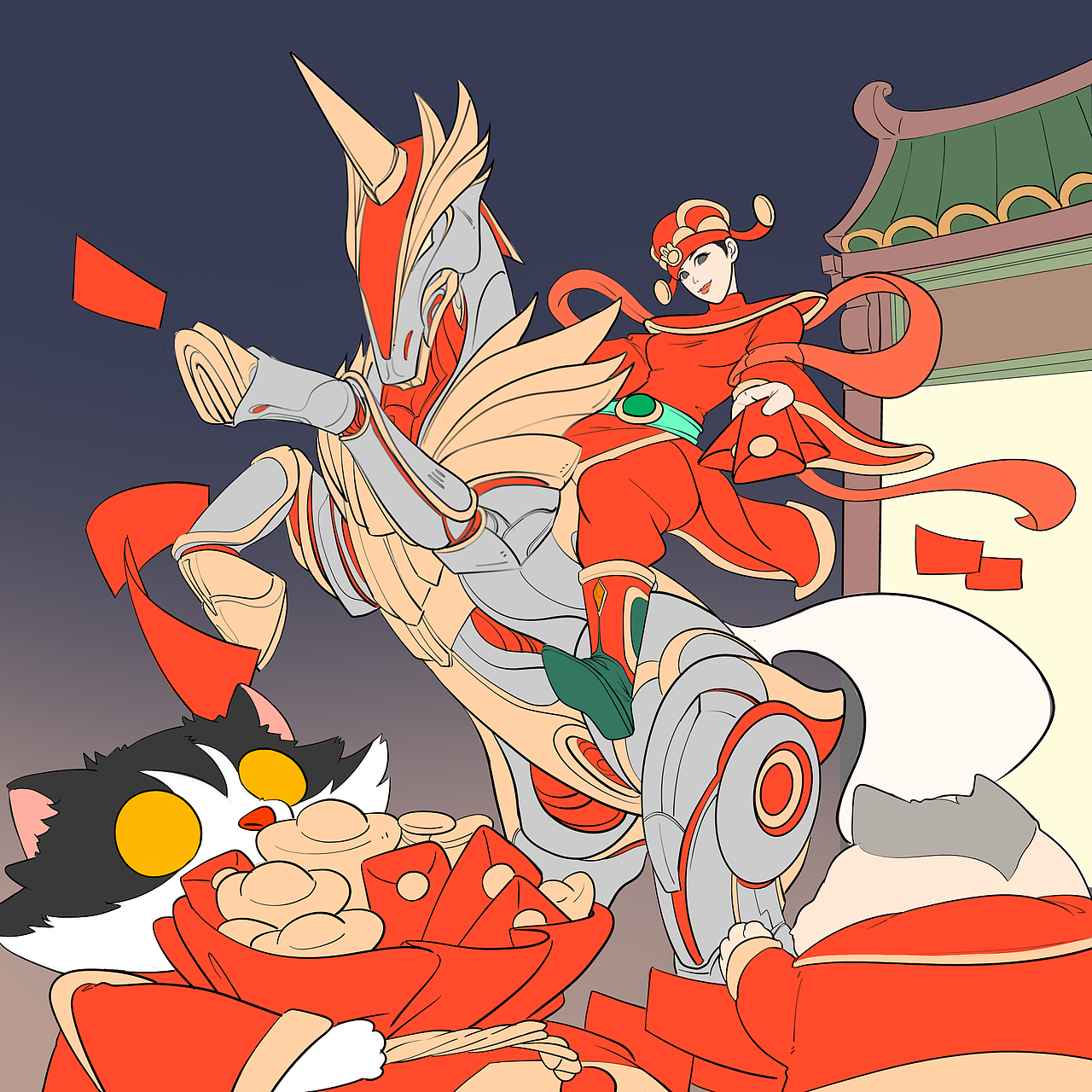 《战马奔腾送好礼》(图ZNDAzMzkxMTI0) - 商业插画 - 站酷设计师cwoy原创素材 - 站酷ZCOOL