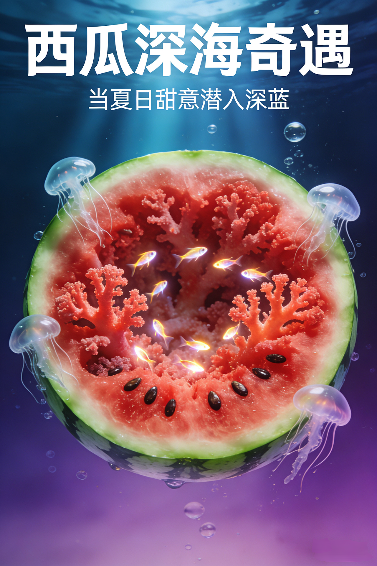 深海西瓜海报（图ZNDAzMzk0NzQ4） - 海报 - 站酷设计师Z578093021原创素材 - 站酷ZCOOL