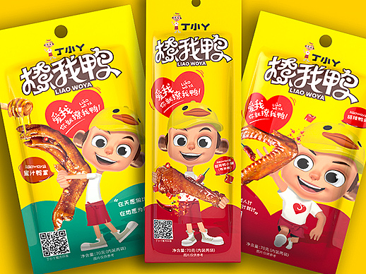 休闲食品包装设计丨食品包装丨鸭肉制品包装丨卡通设计