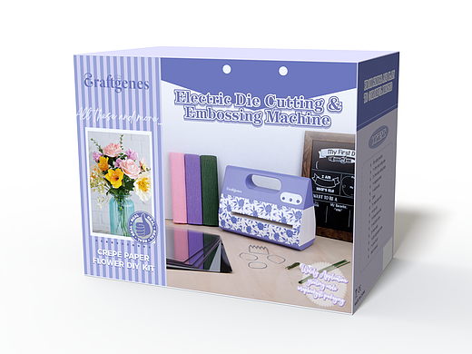 亚马逊DIY手工制作A4开口电动模切压花机彩盒+说明书