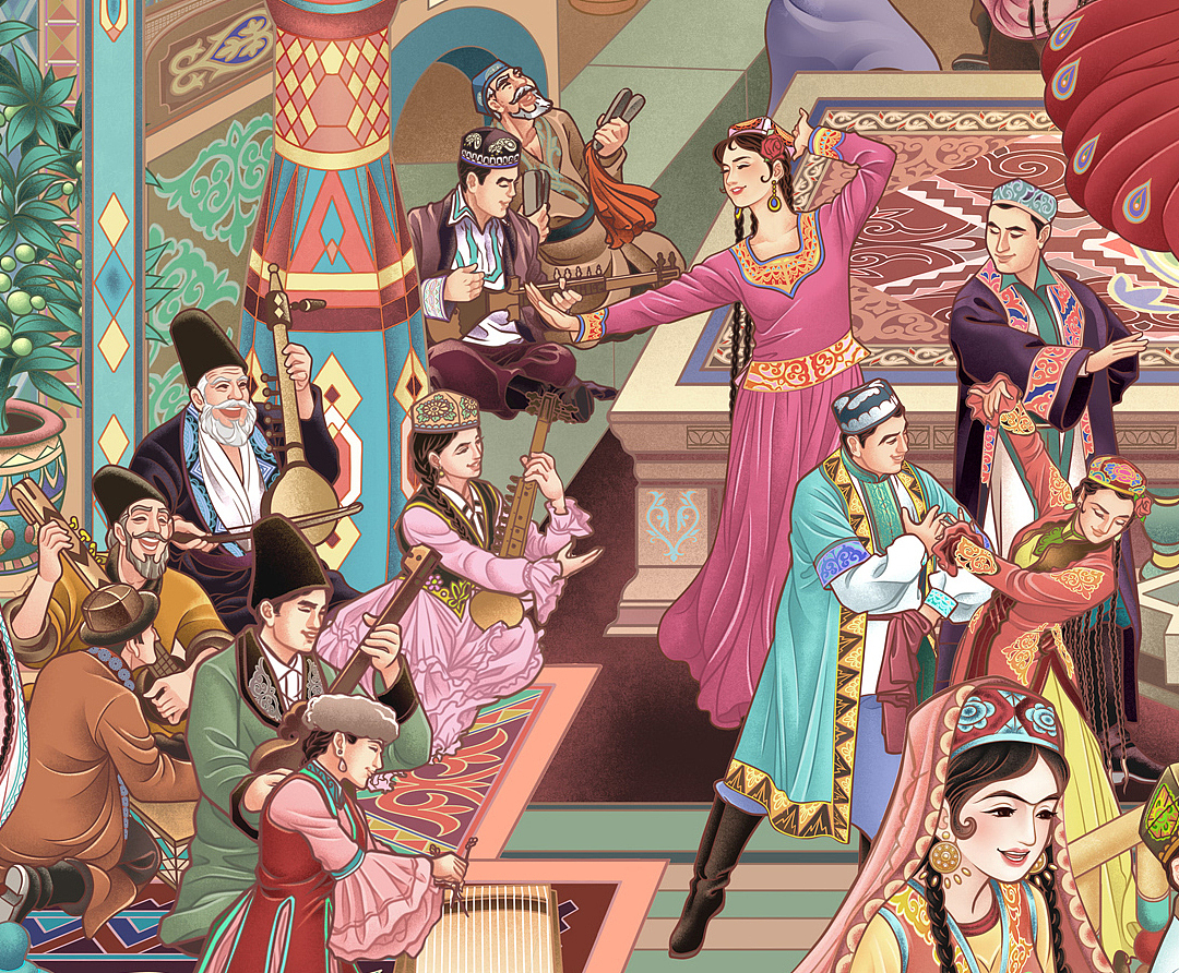 丝路盛宴—土豆库品牌主题插画（图ZNDAzNDI2NTMy） - 商业插画 - 站酷设计师tuteng000001原创素材 - 站酷ZCOOL