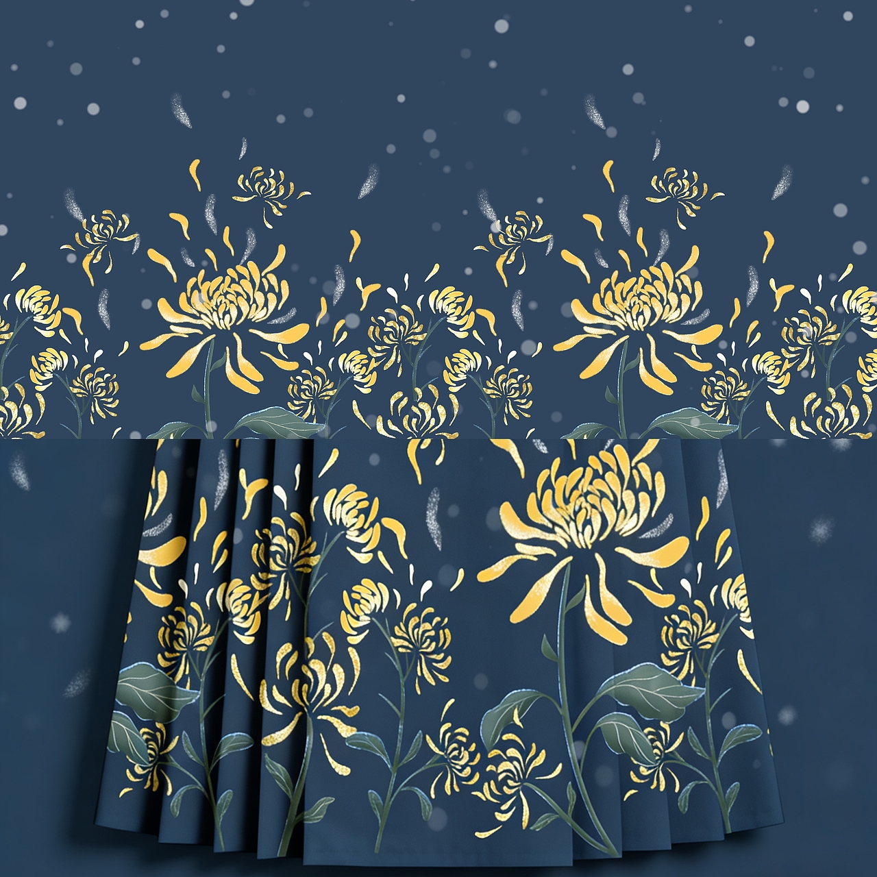 【图案设计】画中君子高洁之菊花（图ZNDAzNDUzMzc2） - 图案 - 站酷设计师这里是ohh原创素材 - 站酷ZCOOL