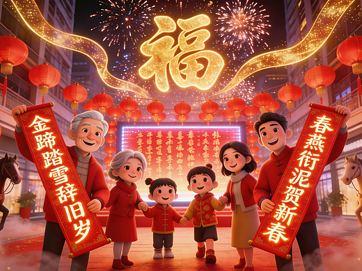 馬踏春風(fēng)送福來，燈映元宵笑顏開（個(gè)人主頁-ZNzMyNDI0ODA=） - AI作品 - 站酷設(shè)計(jì)師華夏祁蓮原創(chuàng)素材 - 站酷ZCOOL