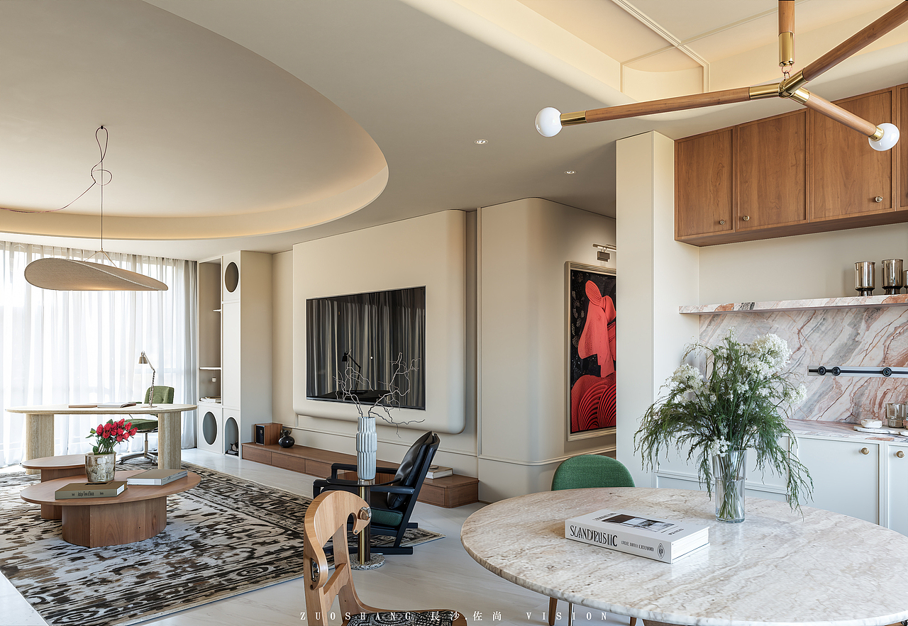 奶油侘寂 + 复古中古风-长沙佐尚视觉（图ZNDAzNDc0Nzg0） - 家装设计 - 站酷设计师佐尚效果图官方原创素材 - 站酷ZCOOL