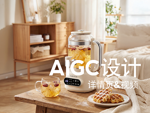 AIGC设计 | 养生壶AI详情页|冰沙机/咖啡机AI视频