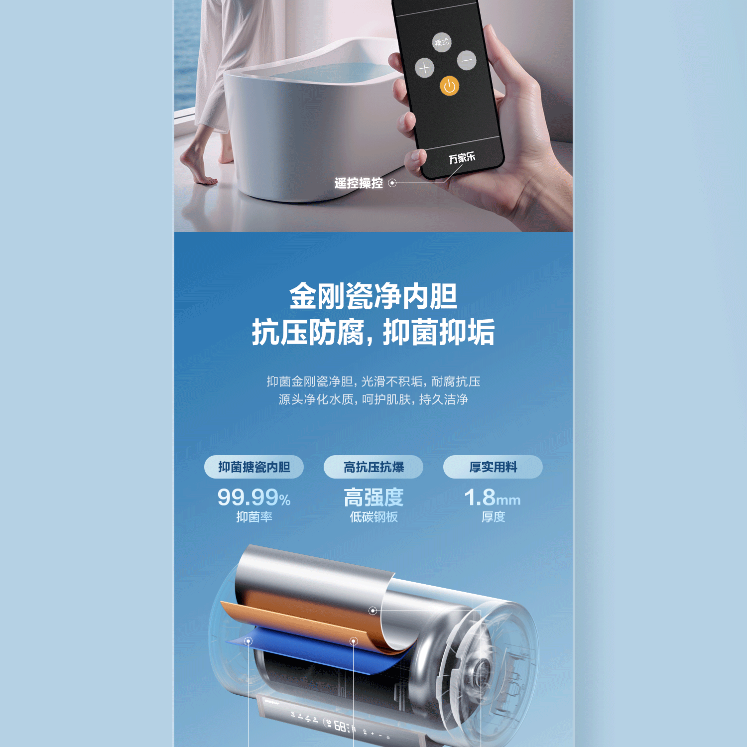 万家乐无电洗电热水器 详情页（图ZNDAzNTI4ODYw） - 电商 - 站酷设计师YeaKen原创素材 - 站酷ZCOOL