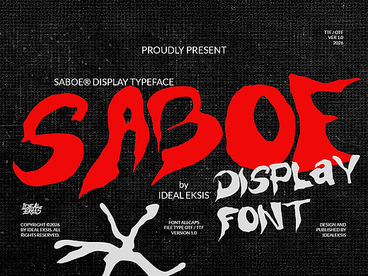 潮流叛逆恐怖涂鸦街头海报服装标题手写书法英文字体