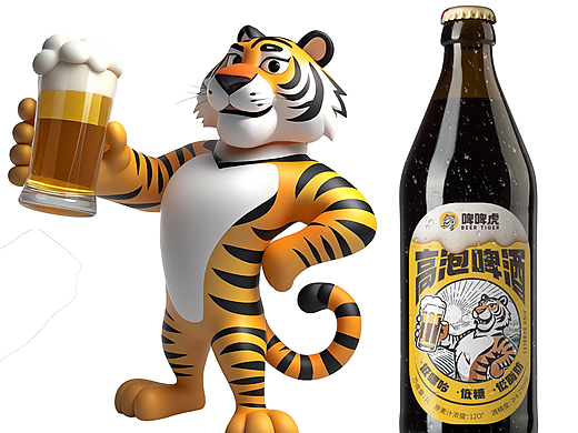 啤酒品牌包装设计丨啤酒卡通丨瓶装啤酒包装丨啤酒标签