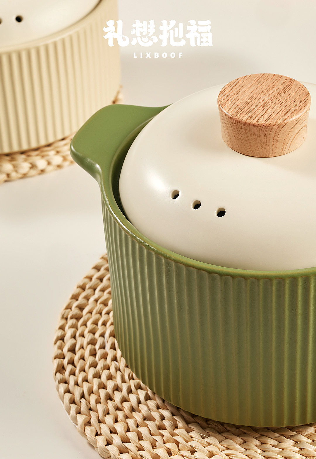 产品摄影 I 奶油织梦绿韵茶语砂锅 ✖ 礼想抱福（图ZNDAzNTM2NTY4） - 产品摄影 - 站酷设计师礼想抱福_LIXBOOF原创素材 - 站酷ZCOOL