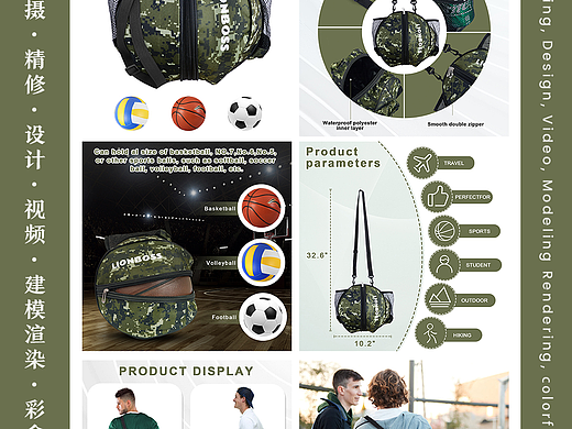 篮球包-亚马逊主副图高级a+页面设计拍摄精修案例分享